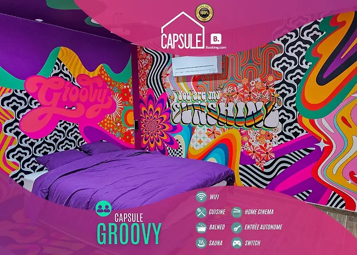 Capsule Groovy-jacuzzi-sauna-billard-netflix- Nintendo Switch & Jeux Апартаменты